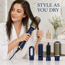 5-in-1 Hot Air Brush, Dryer and Hair Styler, Navy and Gold, MD-11 - image 9