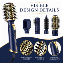 5-in-1 Hot Air Brush, Dryer and Hair Styler, Navy and Gold, MD-11 - image 6