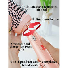 6-in-1 Hair Dryer Brush with 6 Attachments and 4 Settings, Pink - image 6