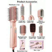 6-in-1 Hair Dryer Brush with 6 Attachments and 4 Settings, Pink - image 4