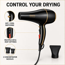 1200–1500W Hair Dryer with Hot and Cool Air and 2 Nozzles - image 1
