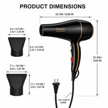 1200–1500W Hair Dryer with Hot and Cool Air and 2 Nozzles - image 3