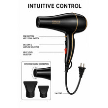 1200–1500W Hair Dryer with Hot and Cool Air and 2 Nozzles - image 4