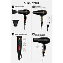 1200–1500W Hair Dryer with Hot and Cool Air and 2 Nozzles - image 9