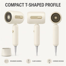 1300W Compact Hair Dryer with Styling Nozzle, Champagne Gold, MD-10 - image 6