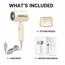 1300W Compact Hair Dryer with Styling Nozzle, Champagne Gold, MD-10 - image 3