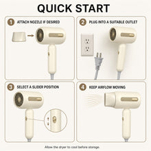 1300W Compact Hair Dryer with Styling Nozzle, Champagne Gold, MD-10 - image 9