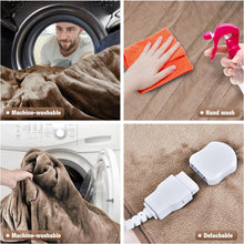 BASEIN Electric Heated Throw Blanket, 153 x 127 cm Soft Flannel Heating Blanket with Auto-Off, 10 Heating Levels, 9 Hour Timer for Home, Office, Bed,