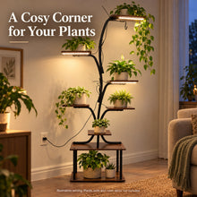 Indoor Plant Stand with 8 Shelves and 3 LED Grow Lights, 63.4 in - image 9