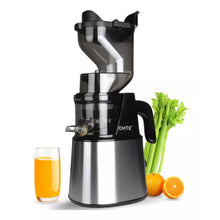 OHTE Slow Masticating Juicer 300W Cold Press Juicer with 5.1" Large Feed Chute, Stainless Steel Slow Juicer Machine for Fruits & Vegetables, Quiet 75RPM Motor