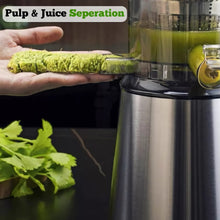 OHTE Slow Masticating Juicer 300W Cold Press Juicer with 5.1" Large Feed Chute, Stainless Steel Slow Juicer Machine for Fruits & Vegetables, Quiet 75RPM Motor