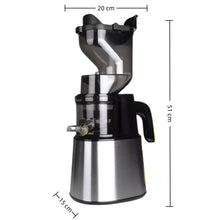 OHTE Slow Masticating Juicer 300W Cold Press Juicer with 5.1" Large Feed Chute, Stainless Steel Slow Juicer Machine for Fruits & Vegetables, Quiet 75RPM Motor
