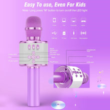 Light Purple BONAOK Q78 Bluetooth karaoke microphone - image 2