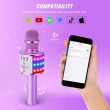Light Purple BONAOK Q78 Bluetooth karaoke microphone - image 3