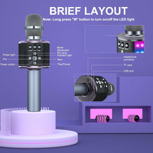 Space Grey BONAOK Q78 Bluetooth karaoke microphone - image 2