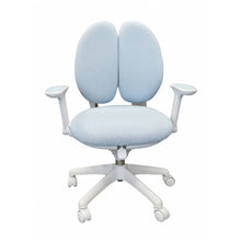 Kids Ergonomic Study Chair – Height Adjustable 85–101cm, Dual Back Support & Armrests, Rolling Swivel Desk Chair for Students, Blue