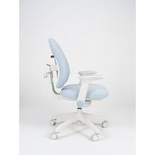 Kids Ergonomic Study Chair – Height Adjustable 85–101cm, Dual Back Support & Armrests, Rolling Swivel Desk Chair for Students, Blue