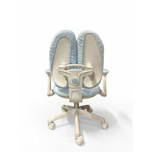 Kids Ergonomic Study Chair – Height Adjustable 85–101cm, Dual Back Support & Armrests, Rolling Swivel Desk Chair for Students, Blue