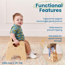 Kids' Wooden Toddler Chairs, 2-Pack, 6-Inch Seat, Natural Birch - image 4