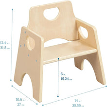Kids' Wooden Toddler Chairs, 2-Pack, 6-Inch Seat, Natural Birch - image 8