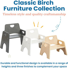 Kids' Wooden Toddler Chairs, 2-Pack, 6-Inch Seat, Natural Birch - image 2
