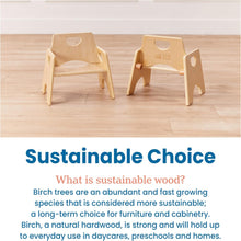 Kids' Wooden Toddler Chairs, 2-Pack, 6-Inch Seat, Natural Birch - image 3