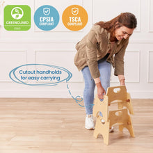 Kids' Wooden Toddler Chairs, 2-Pack, 6-Inch Seat, Natural Birch - image 5