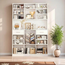Large 8-Tier Kitchen Pantry Storage Cabinet – Freestanding Organizer with Drawers, Open Shelves, Cable Management Port & Anti-Tip Design for Kitchen, Dining Room & Home Office
