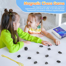 Magnetic Chess Game, Magnetism Intelligent Strategy Game with 20 PCS Magnets for 1-4 Players, Kids, Adults, Parties, Travel - KJ106
