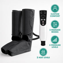 Air Compression Foot and Calf Massager with Heat, 3 Modes, Black - image 1