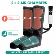 Air Compression Foot and Calf Massager with Heat, 3 Modes, Black - image 4