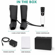 Air Compression Foot and Calf Massager with Heat, 3 Modes, Black - image 6