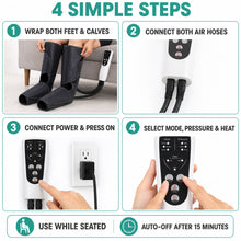 Air Compression Foot and Calf Massager with Heat, 3 Modes, Black - image 9