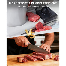 Silver electric meat slicer with adjustable thickness and removable blades - image 2