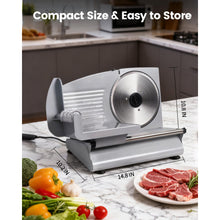 Silver electric meat slicer with adjustable thickness and removable blades - image 7