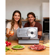 Silver electric meat slicer with adjustable thickness and removable blades - image 8