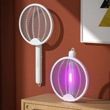 Foldable Rechargeable Electric Mosquito Swatter and Bug Zapper, White - image 2