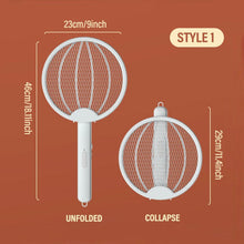 Foldable Rechargeable Electric Mosquito Swatter and Bug Zapper, White - image 3