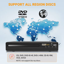 Compact DVD Player for TV with HDMI 1080P Upscaling, All-Region Playback, USB Media Support, Remote & HDMI/RCA Cables Included