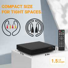 Compact DVD Player for TV with HDMI 1080P Upscaling, All-Region Playback, USB Media Support, Remote & HDMI/RCA Cables Included