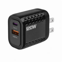 Dual-Port USB-C and USB-A Wall Charger, Black - image 1