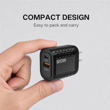 Dual-Port USB-C and USB-A Wall Charger, Black - image 4