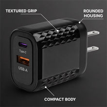 Dual-Port USB-C and USB-A Wall Charger, Black - image 6