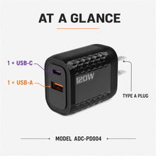 Dual-Port USB-C and USB-A Wall Charger, Black - image 9