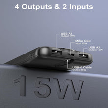 Black DY209 10000mAh power bank with built-in USB-C cable - image 3