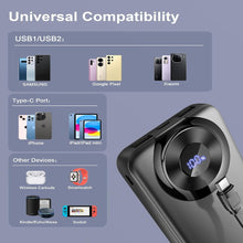 Black DY209 10000mAh power bank with built-in USB-C cable - image 7
