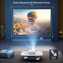 Home Theater Projector 4K Support 600 ANSI Brightness WiFi 6 & Bluetooth 5.2 300" Display Auto Keystone Remote Focus Full HD 1080P Compatible with TV Stick, HDMI, USB, AV, iOS & Android Model GD500