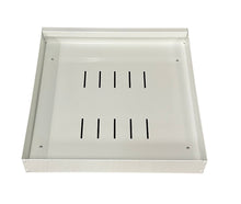 Pull-Out Metal Storage Rack with Smooth Glide Rails, Heavy-Duty Slide-Out Organizer Tray 40×42.2 cm with Ventilation Slots for Under-Sink, Kitchen, Office & Garage – White