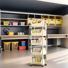 5-Tier Slim Rolling Storage Cart with Bins, Wheels and Side Hooks