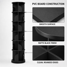 6-Tier Rotating Bookshelf 360° Revolving Storage Tower, Black - image 7